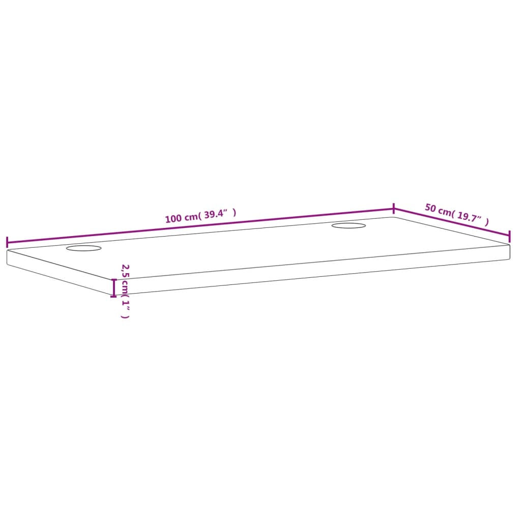 Desk Top 100x50x2.5 cm Solid Wood Beech