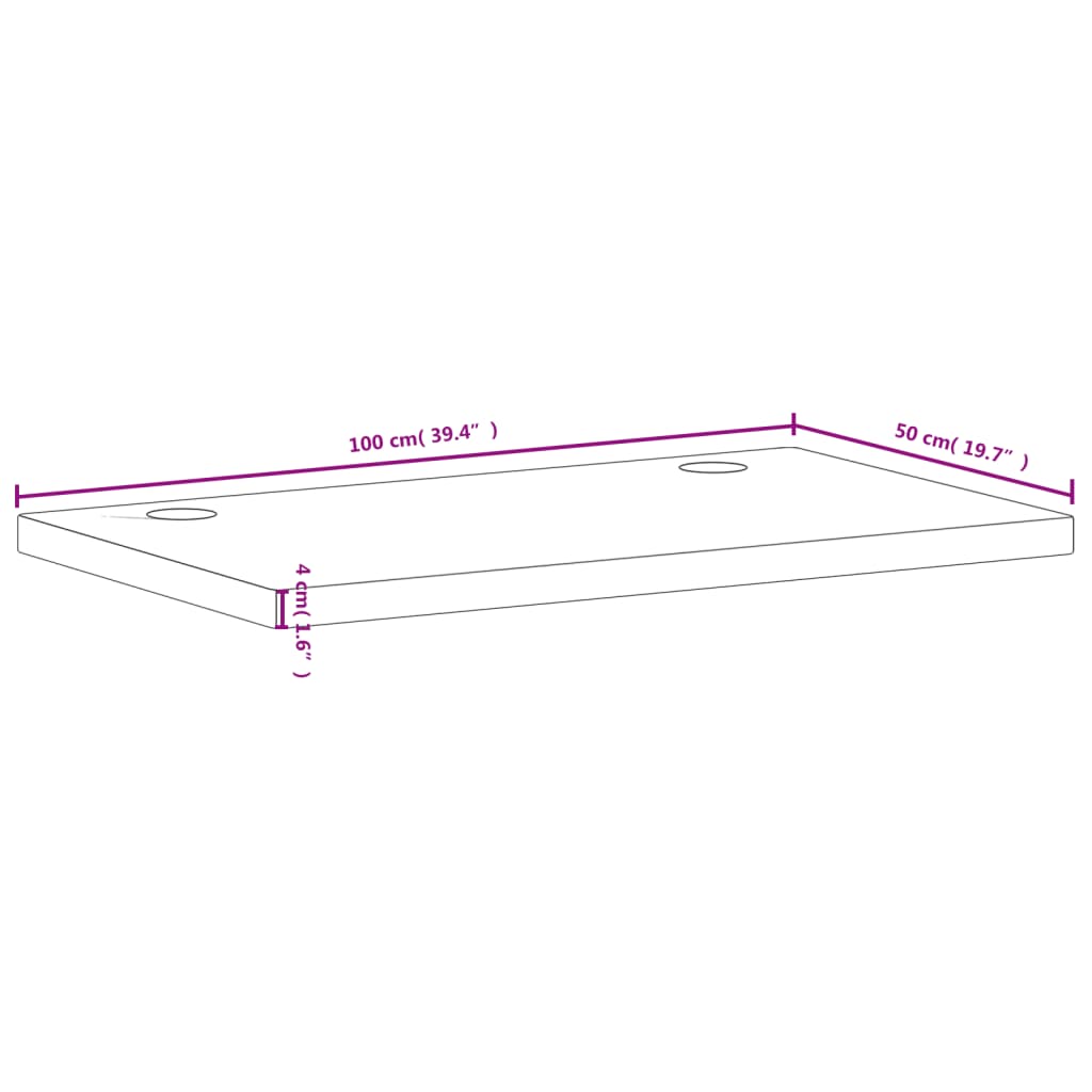 Desk Top 100x50x4 cm Solid Wood Beech