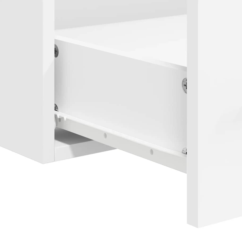 White Engineered Wood Bathroom Cabinet with Mirror - Elegant Design