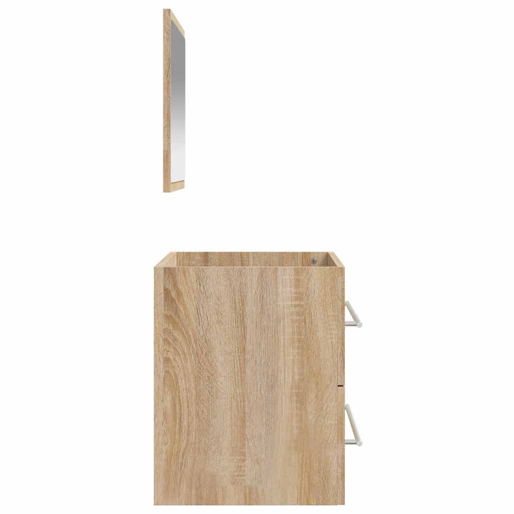 Sonoma Oak Bathroom Cabinet with Mirror - Engineered Wood