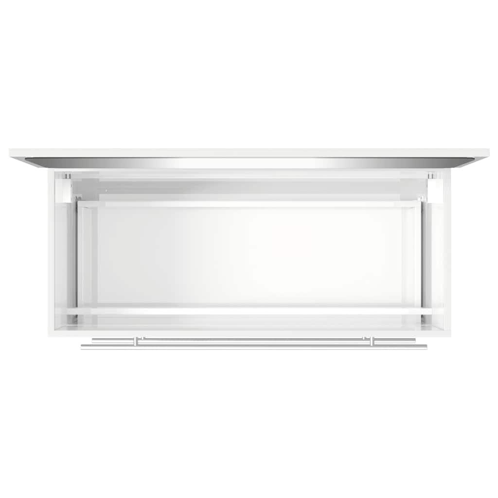 High Gloss White Bathroom Cabinet with Mirror - Engineered Wood