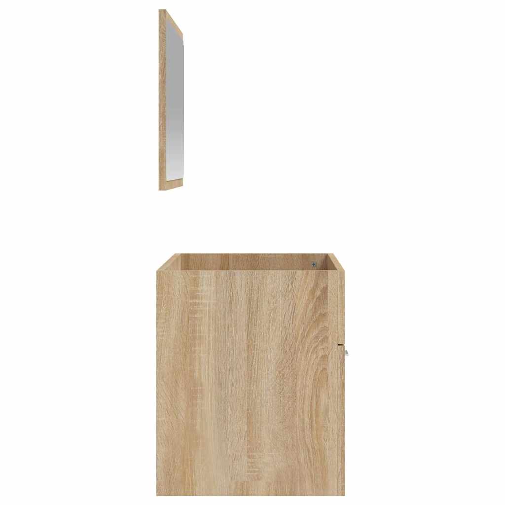 Sonoma Oak Bathroom Cabinet with Mirror - Engineered Wood