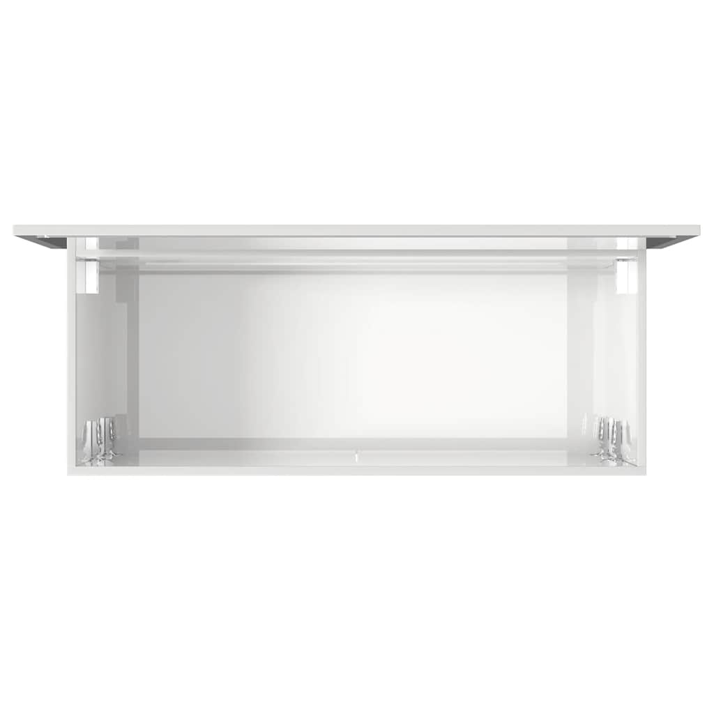 High Gloss White Bathroom Cabinet with Mirror - Engineered Wood