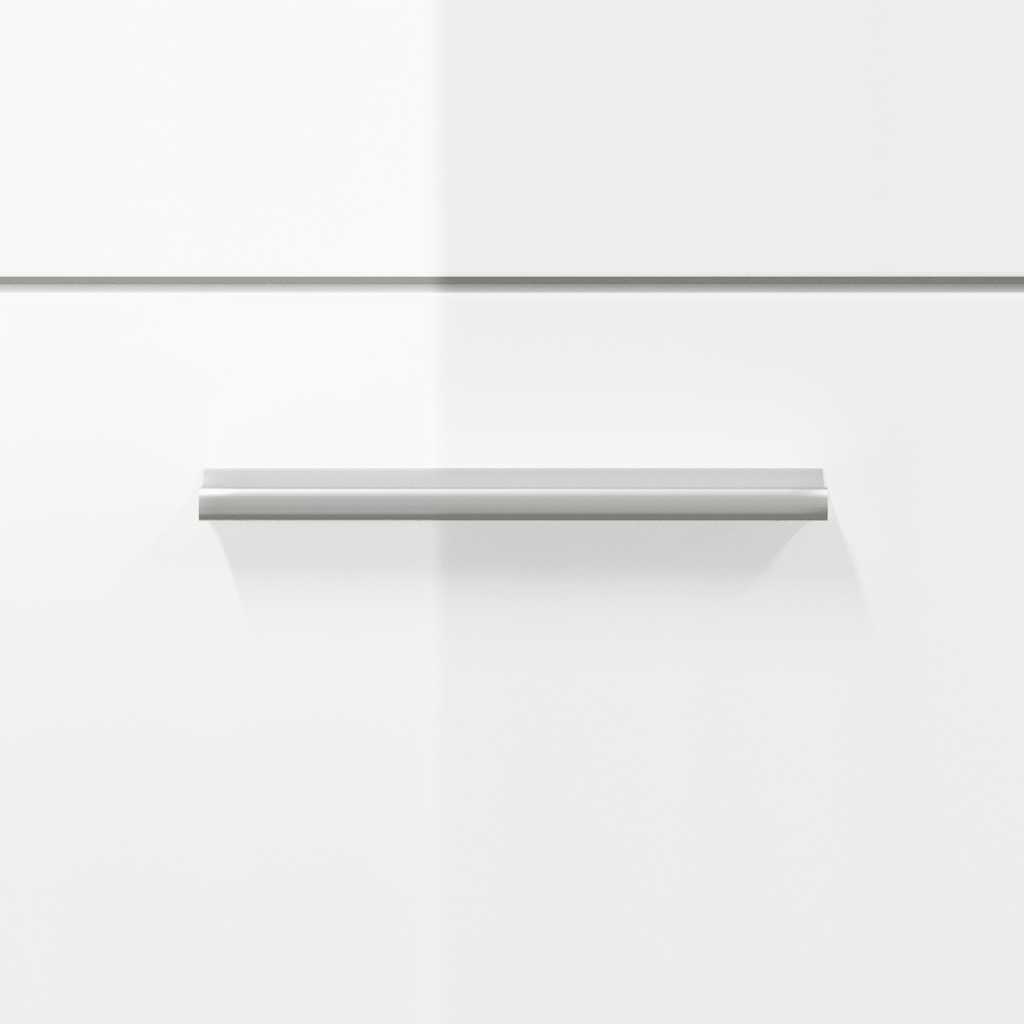 High Gloss White Bathroom Cabinet with Mirror - Engineered Wood