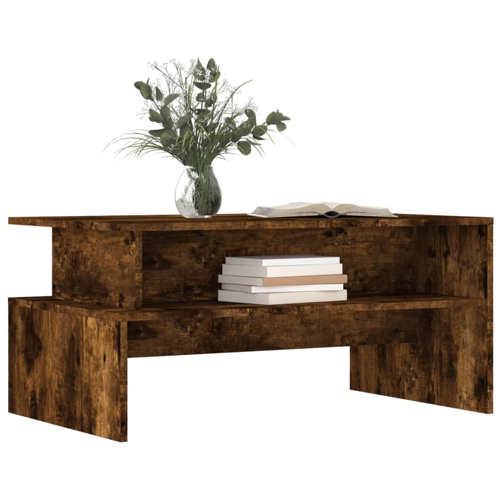 Coffee Table Smoked Oak 90x55x42.5 cm Engineered Wood