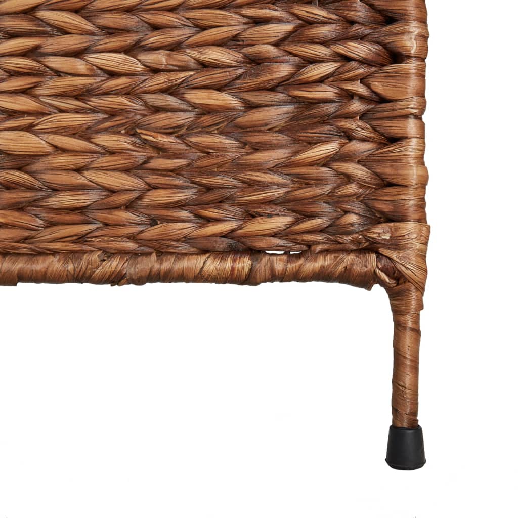 3-Panel Brown Water Hyacinth Room Divider 122x180 cm