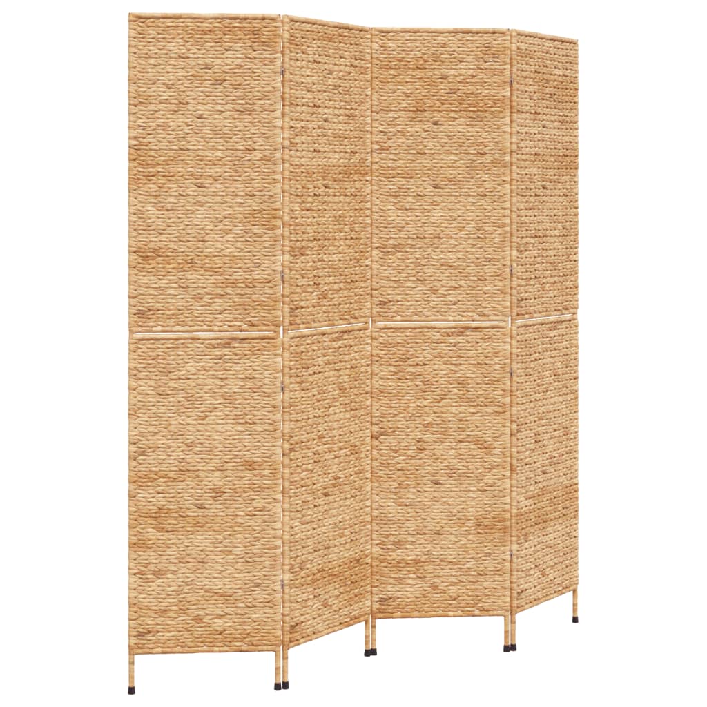 Water Hyacinth 4-Panel Room Divider 163x180 cm - Natural Elegance