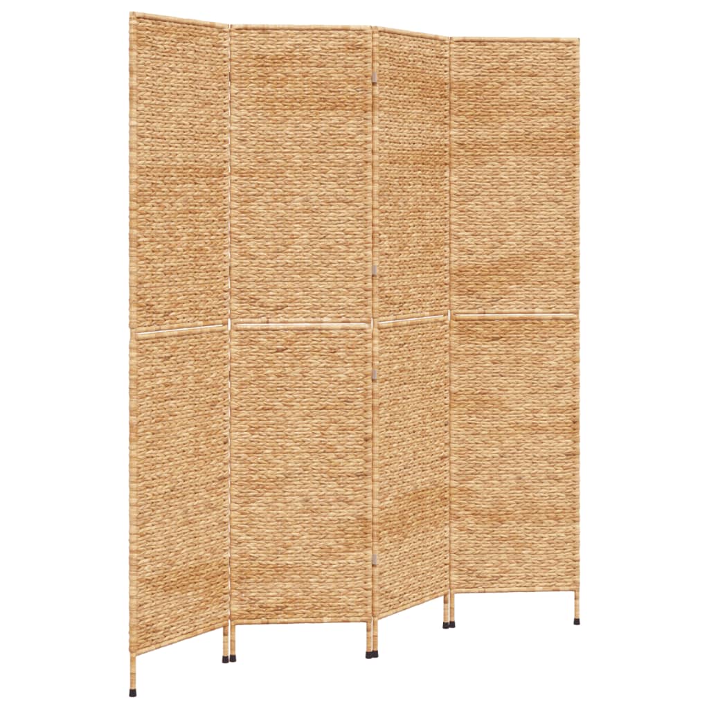 Water Hyacinth 4-Panel Room Divider 163x180 cm - Natural Elegance