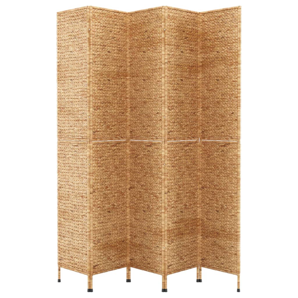 Water Hyacinth 5-Panel Room Divider, 205x180 cm - Natural Elegance