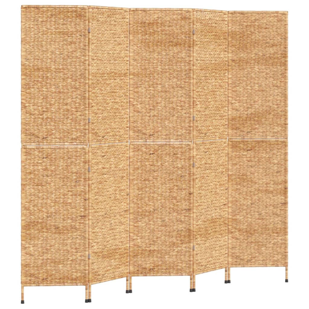 Water Hyacinth 5-Panel Room Divider, 205x180 cm - Natural Elegance