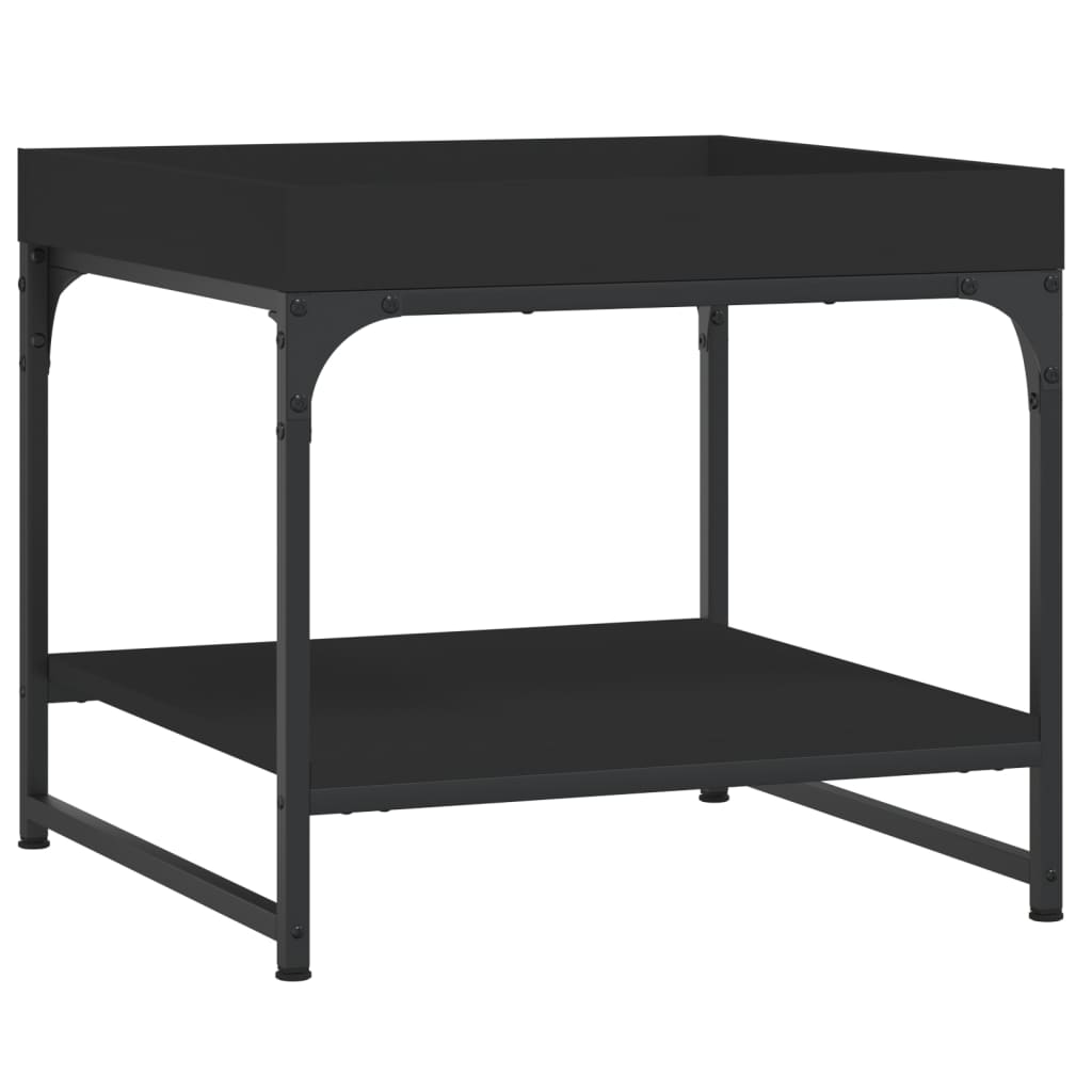 Coffee Table Black 49.5x49.5x45 cm Engineered Wood