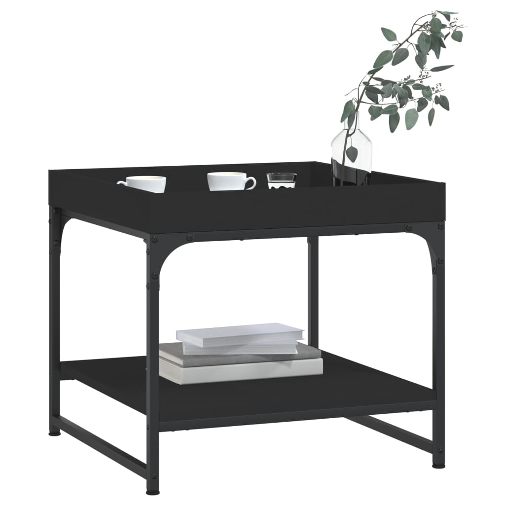 Coffee Table Black 49.5x49.5x45 cm Engineered Wood