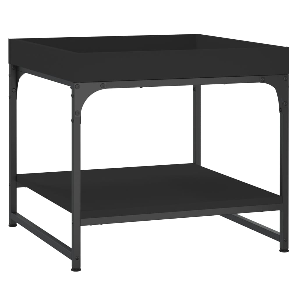 Coffee Table Black 49.5x49.5x45 cm Engineered Wood