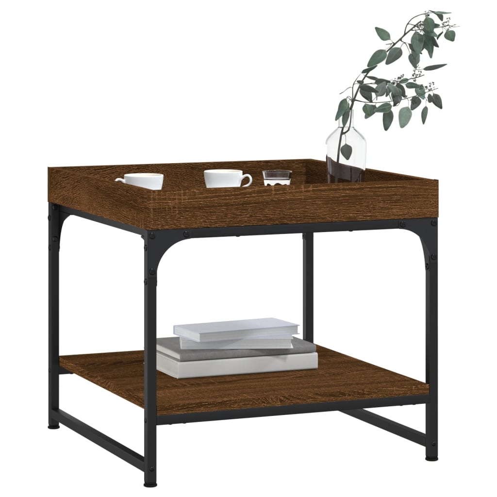 Coffee Table Brown Oak 49.5x49.5x45 cm Engineered Wood