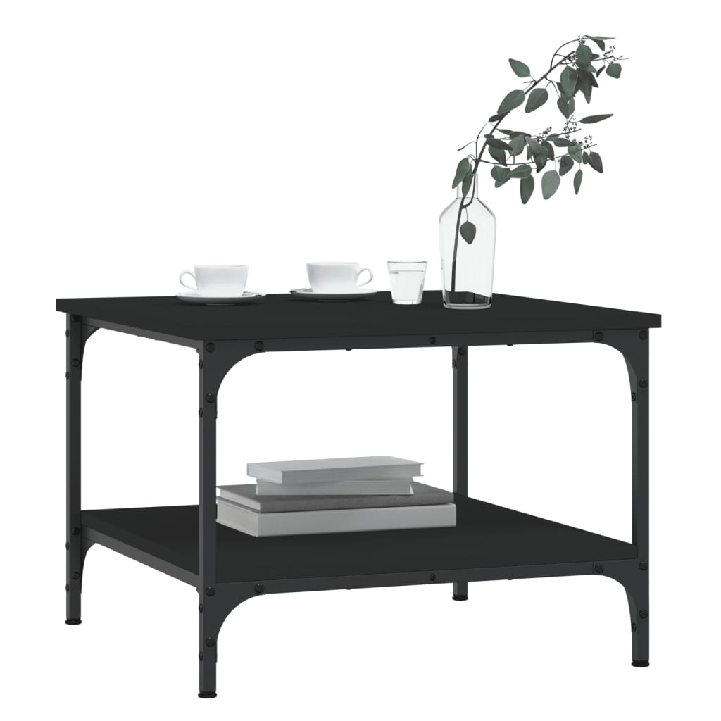 Coffee Table Black 55x55x40 cm Engineered Wood
