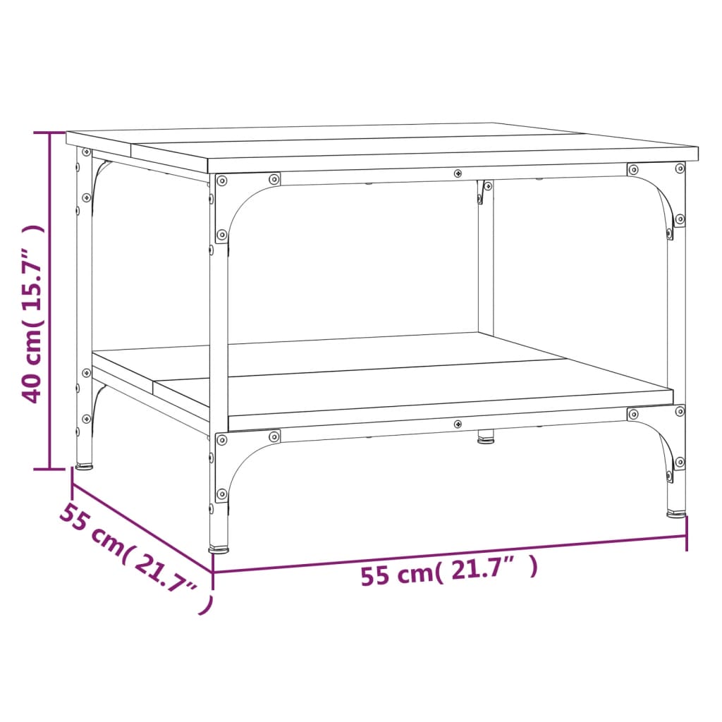 Coffee Table Black 55x55x40 cm Engineered Wood