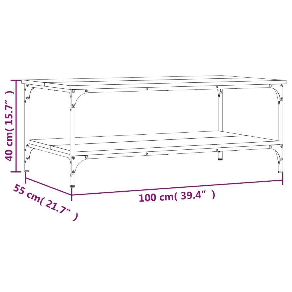 Coffee Table Black 100x55x40 cm Engineered Wood