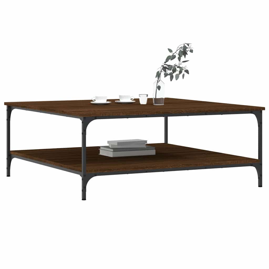 Coffee Table Brown Oak 100x100x40 cm Engineered Wood