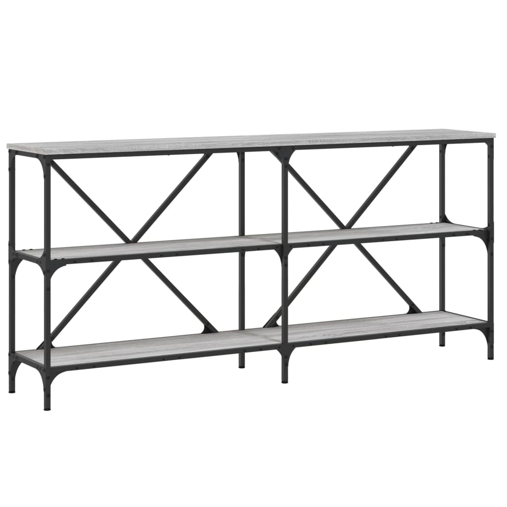 Sonoma Grey Console Table 160x30x75 cm - Engineered Wood & Iron