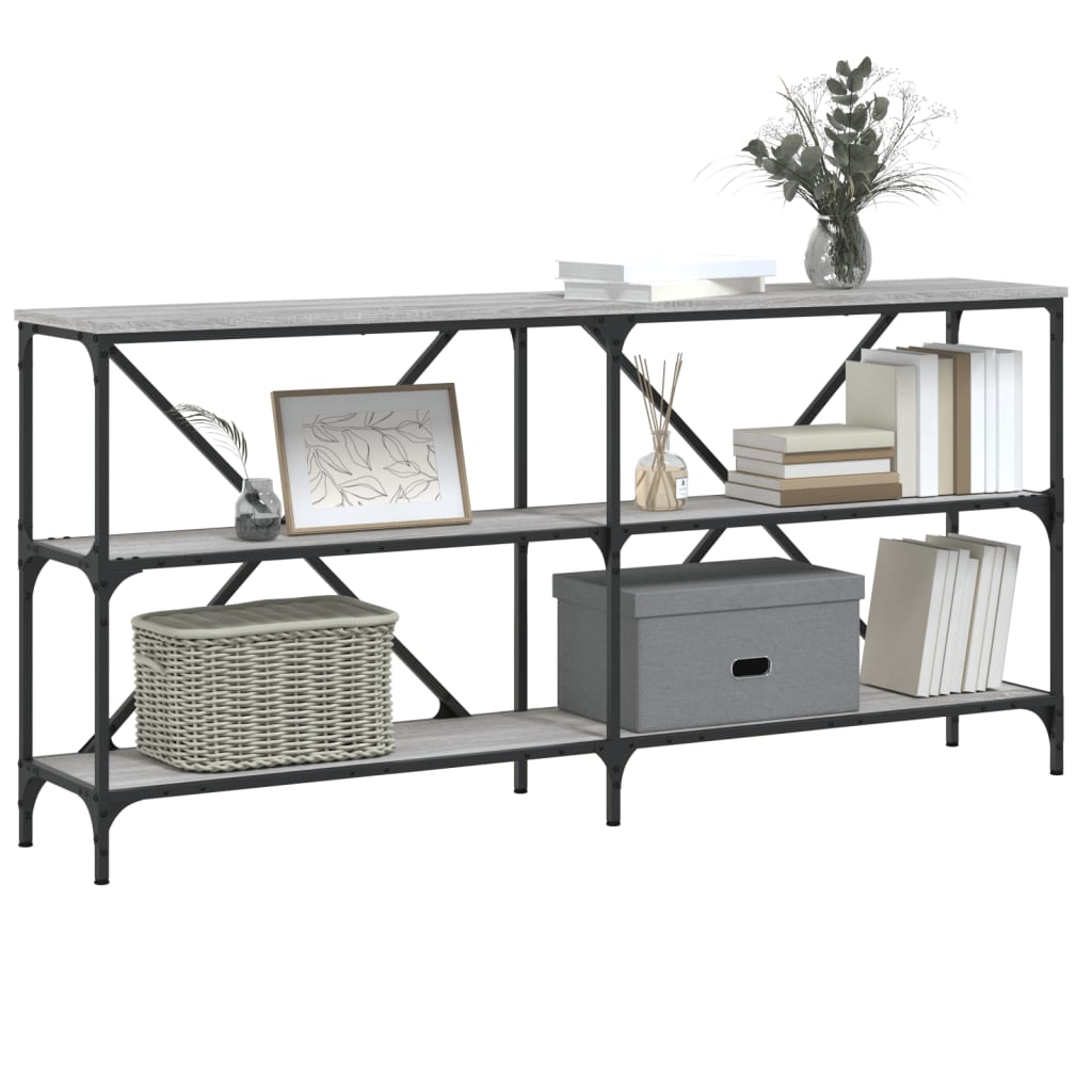 Sonoma Grey Console Table 160x30x75 cm - Engineered Wood & Iron