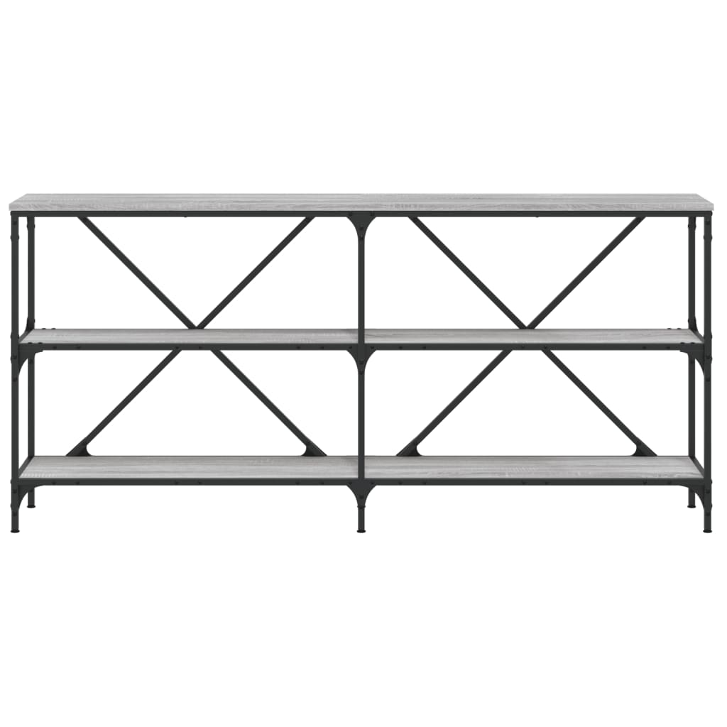Sonoma Grey Console Table 160x30x75 cm - Engineered Wood & Iron