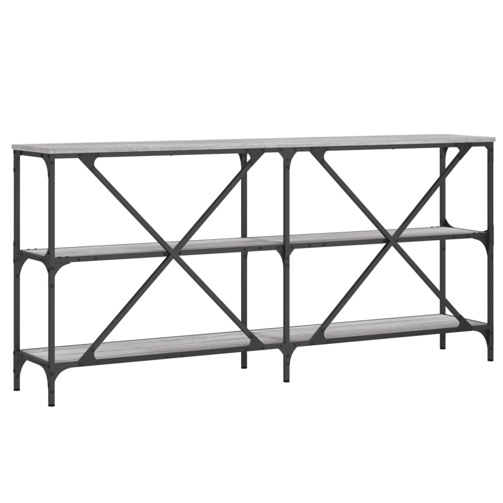Sonoma Grey Console Table 160x30x75 cm - Engineered Wood & Iron
