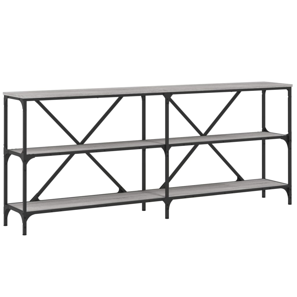 Sonoma Grey Console Table 180x30x75 cm - Engineered Wood & Iron