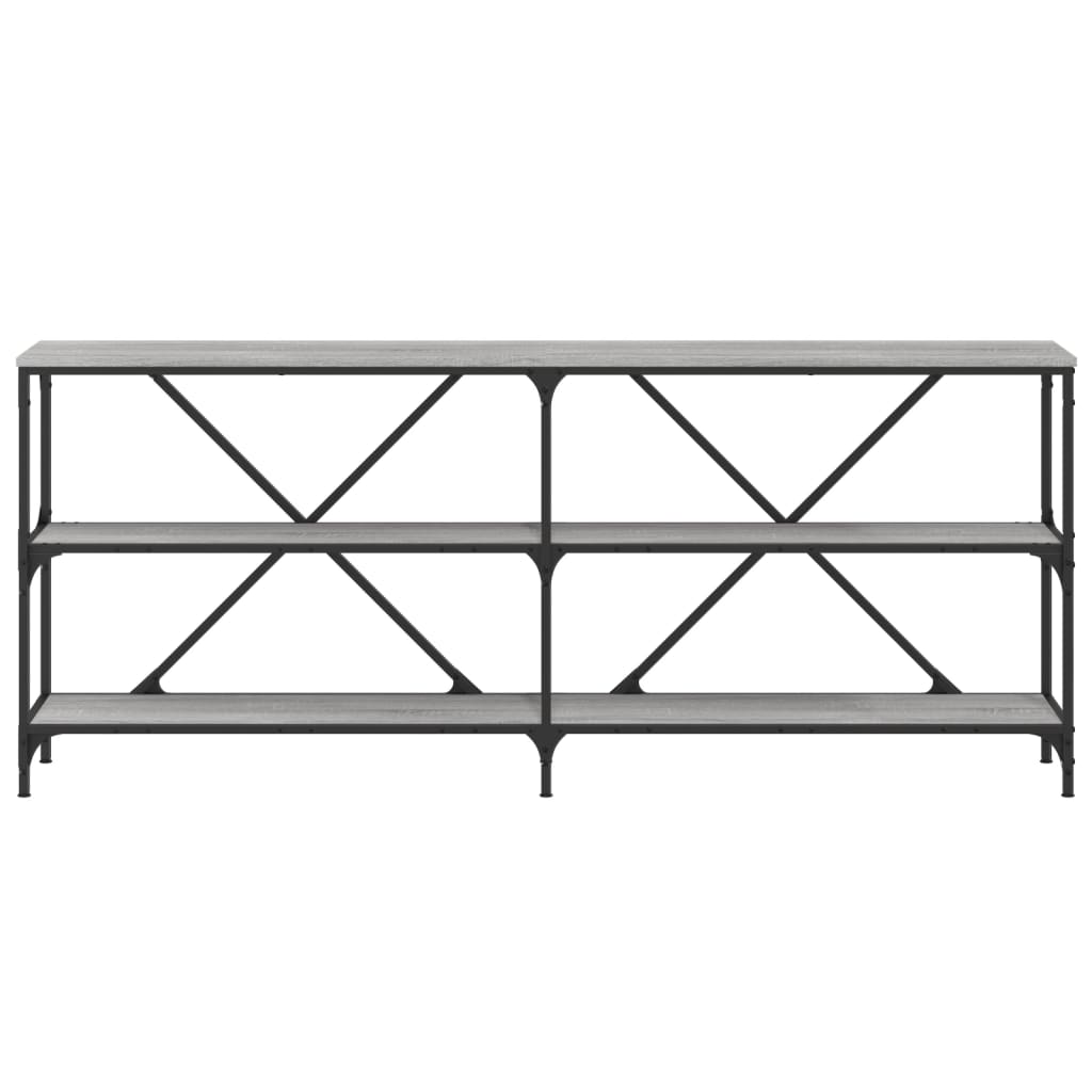 Sonoma Grey Console Table 180x30x75 cm - Engineered Wood & Iron