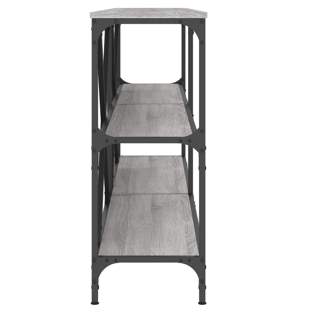 Sonoma Grey Console Table 180x30x75 cm - Engineered Wood & Iron