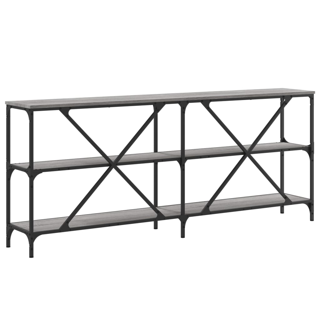 Sonoma Grey Console Table 180x30x75 cm - Engineered Wood & Iron