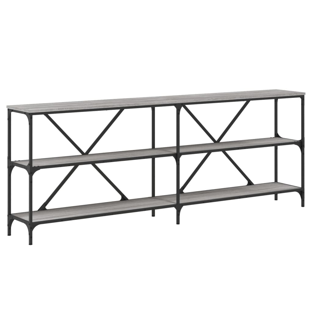 Sonoma Grey Console Table 200x30x75 cm - Engineered Wood & Iron