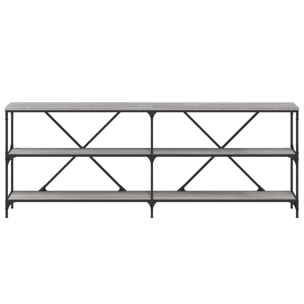 Sonoma Grey Console Table 200x30x75 cm - Engineered Wood & Iron