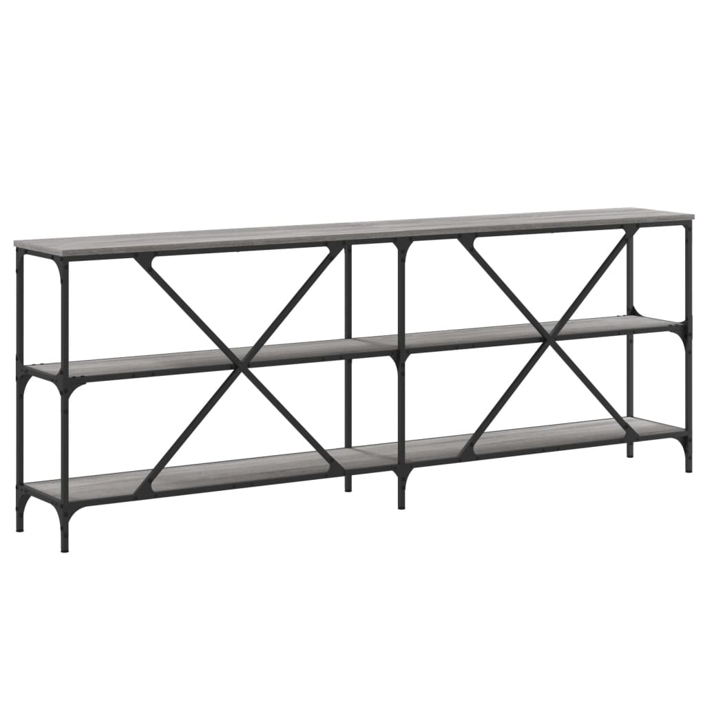 Sonoma Grey Console Table 200x30x75 cm - Engineered Wood & Iron