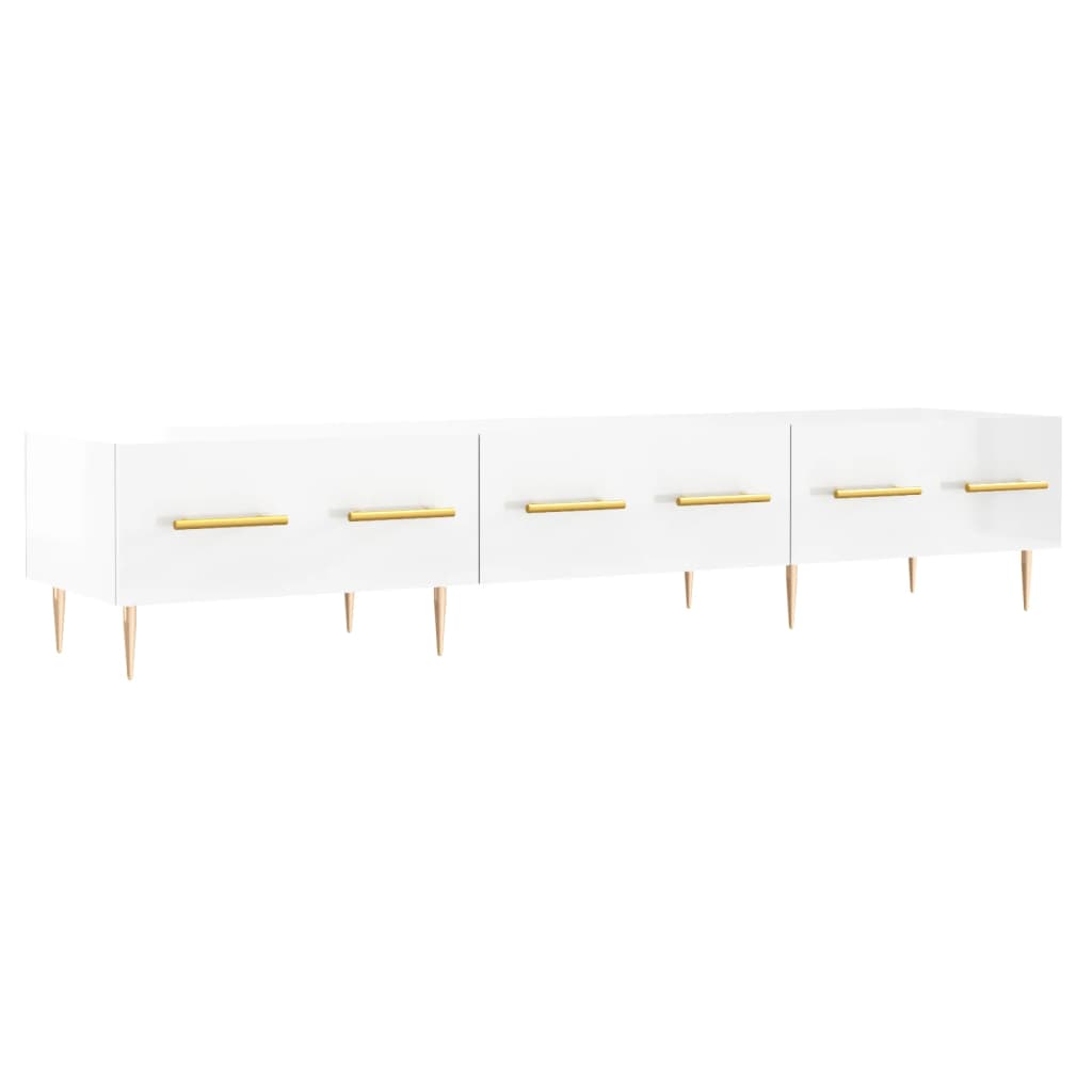 TV Cabinet High Gloss White 150x36x30 cm Engineered Wood