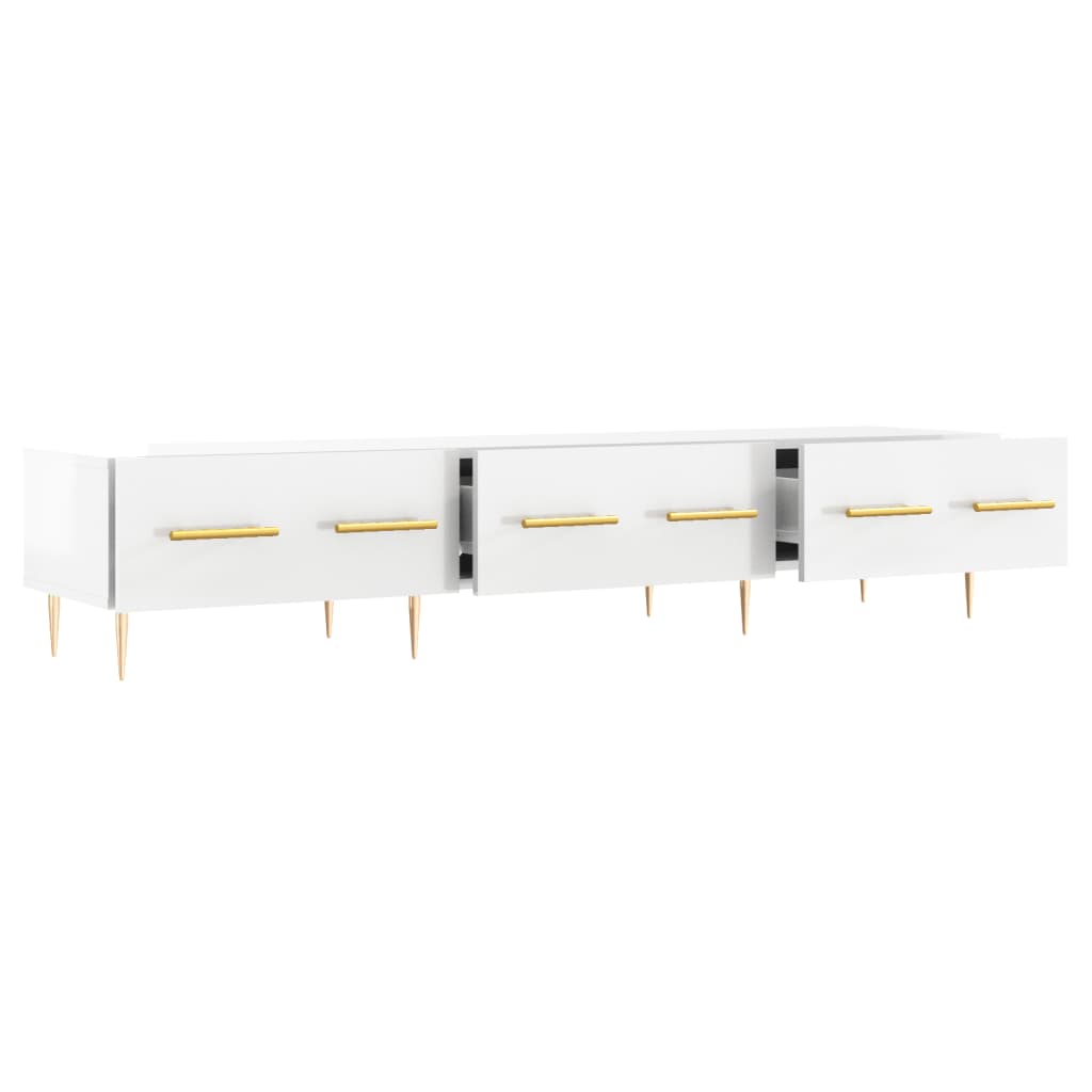 TV Cabinet High Gloss White 150x36x30 cm Engineered Wood