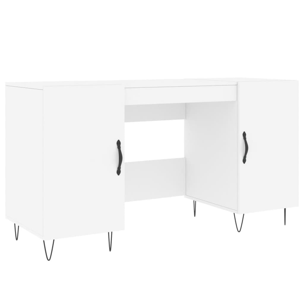 Desk White 140x50x75 cm Engineered Wood