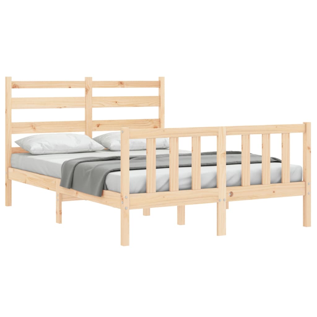 Bed Frame without Mattress 140x200 cm Solid Wood Pine