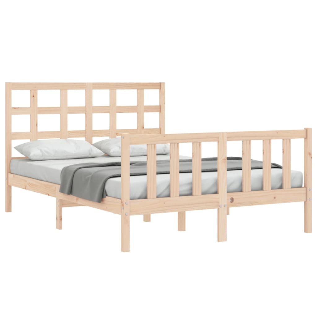 Bed Frame without Mattress 140x200 cm Solid Wood Pine