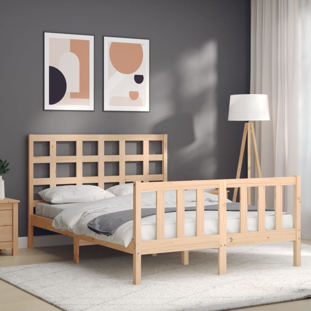 Bed Frame without Mattress 140x200 cm Solid Wood Pine