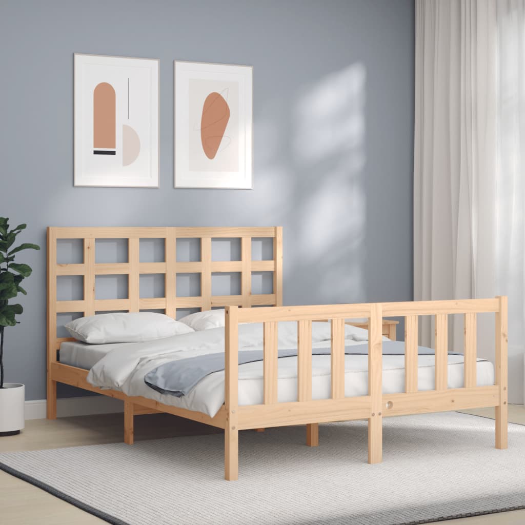 Bed Frame without Mattress 140x200 cm Solid Wood Pine