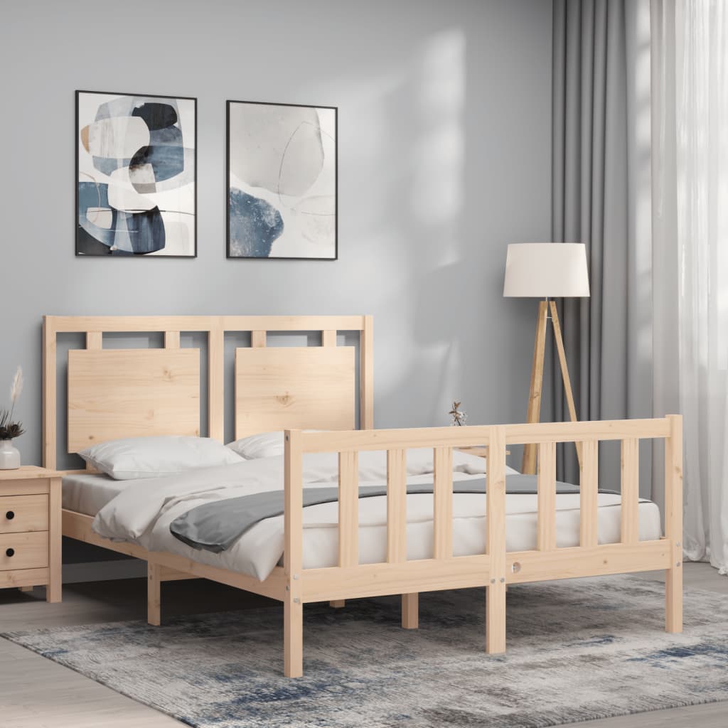 Bed Frame without Mattress 140x200 cm Solid Wood Pine