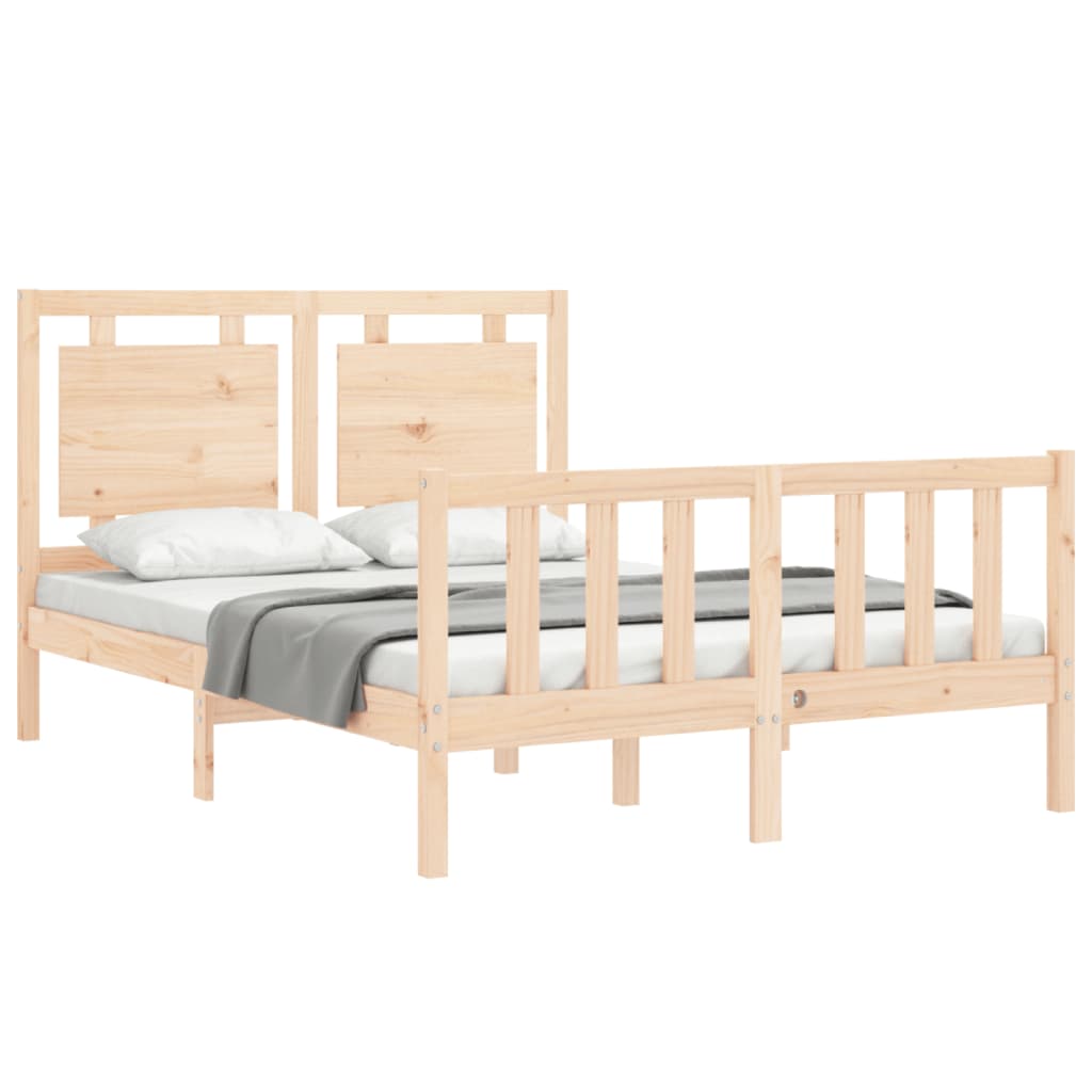 Bed Frame without Mattress 140x200 cm Solid Wood Pine