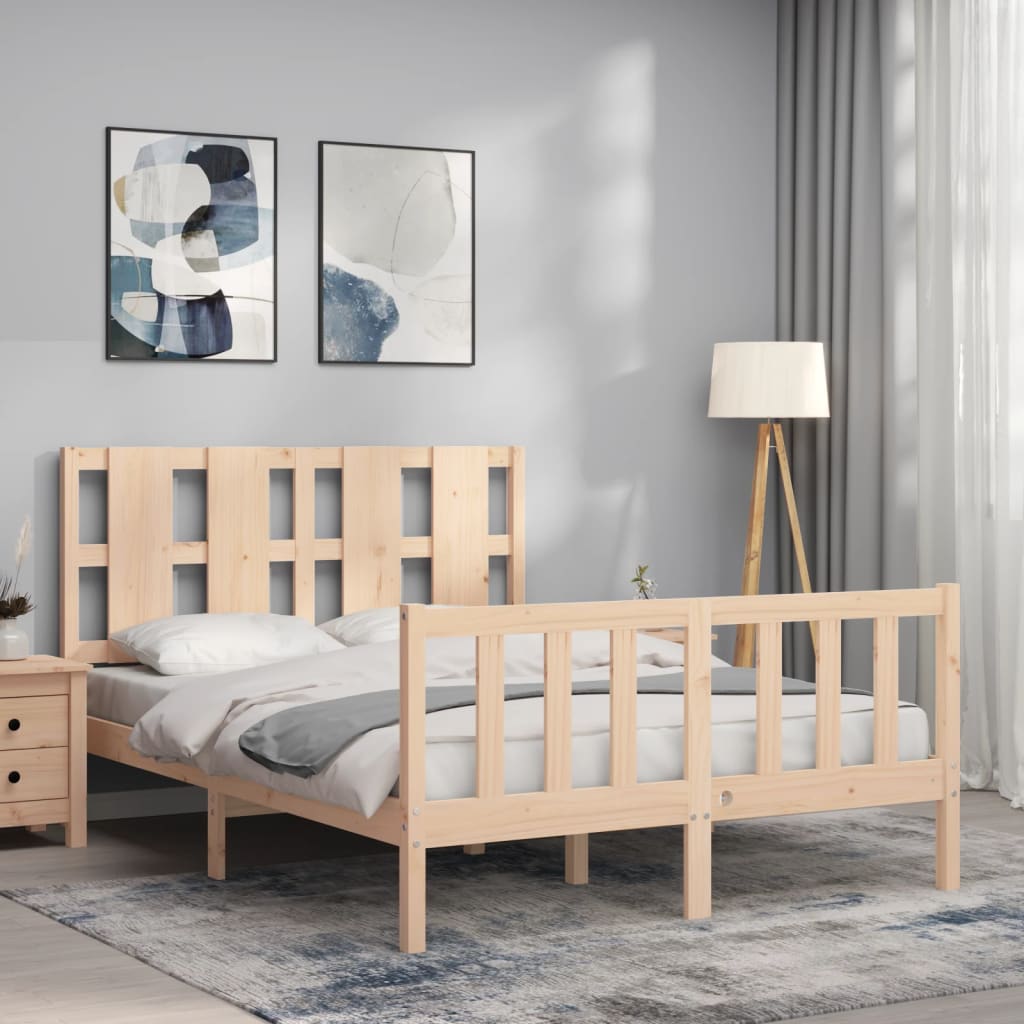 Bed Frame without Mattress 140x200 cm Solid Wood Pine