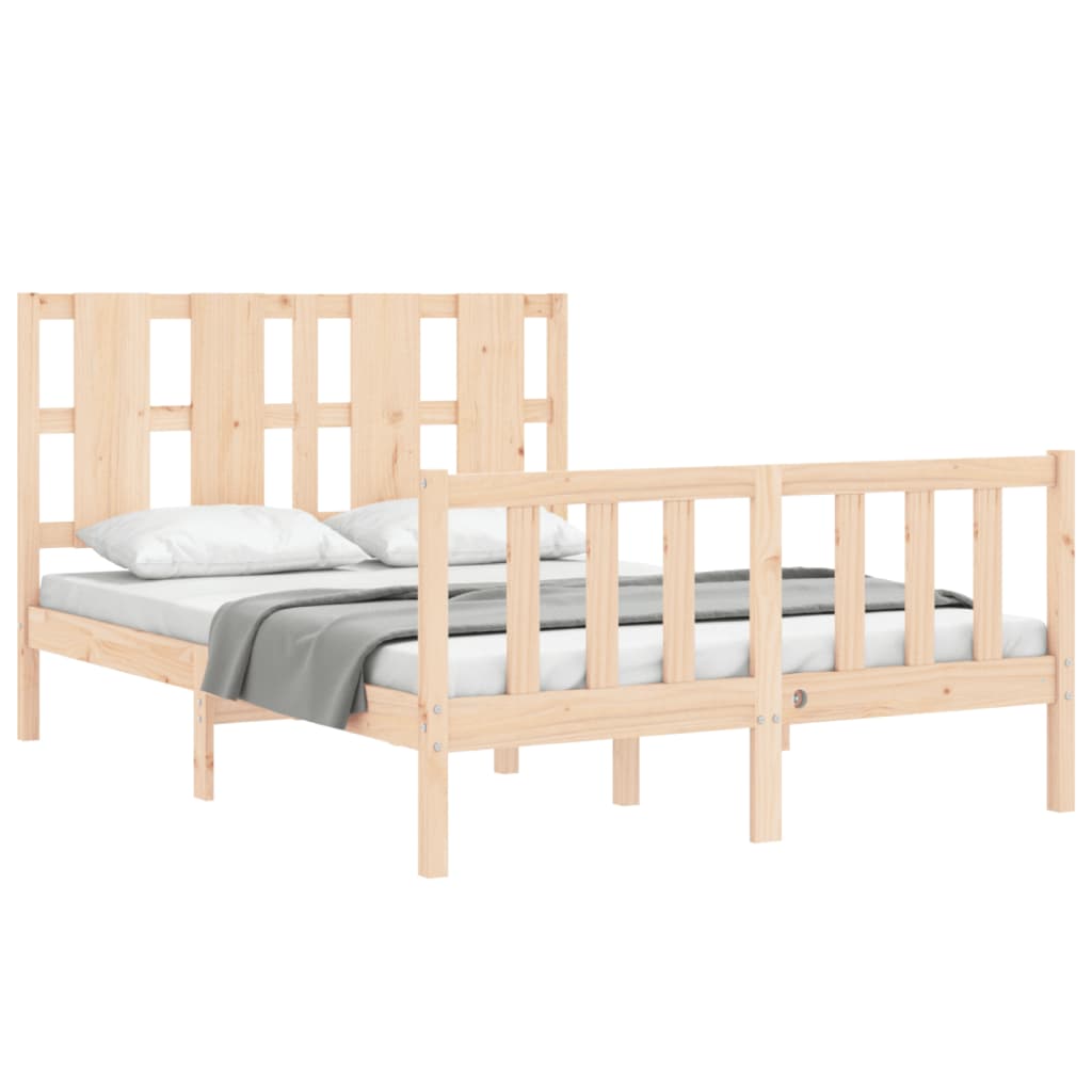 Bed Frame without Mattress 140x200 cm Solid Wood Pine