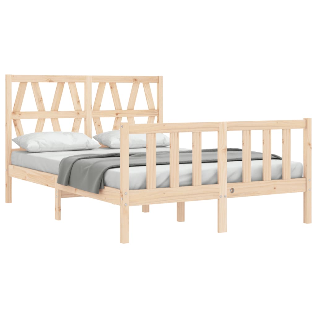 Bed Frame without Mattress 140x200 cm Solid Wood Pine