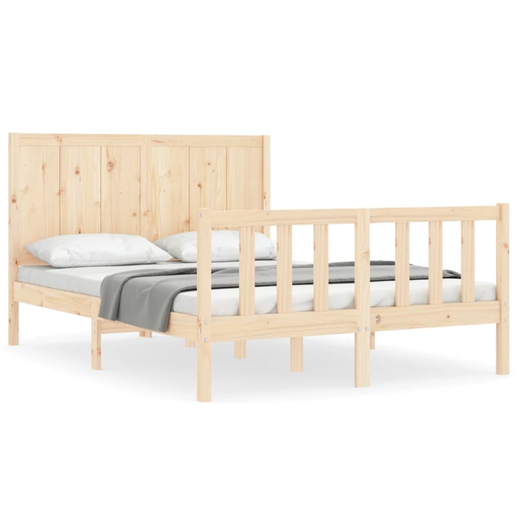Bed Frame without Mattress 140x200 cm Solid Wood Pine