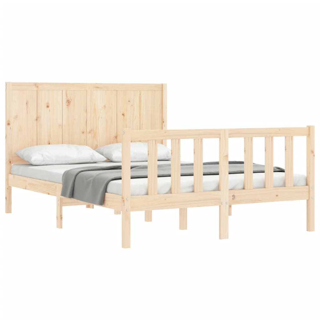 Bed Frame without Mattress 140x200 cm Solid Wood Pine