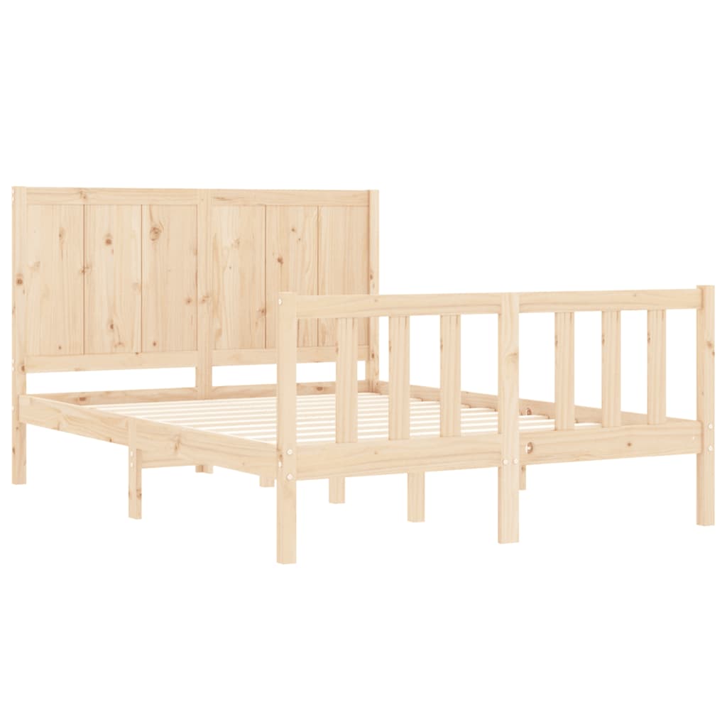 Bed Frame without Mattress 140x200 cm Solid Wood Pine