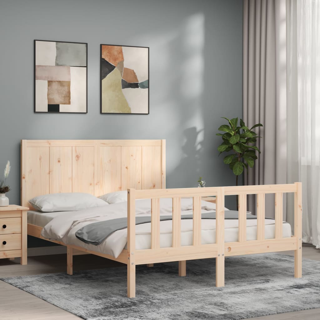 Bed Frame without Mattress 140x200 cm Solid Wood Pine