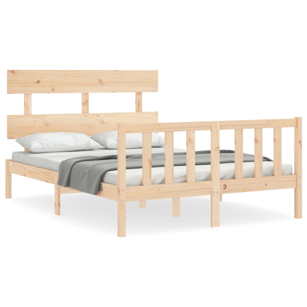 Bed Frame without Mattress 140x200 cm Solid Wood Pine